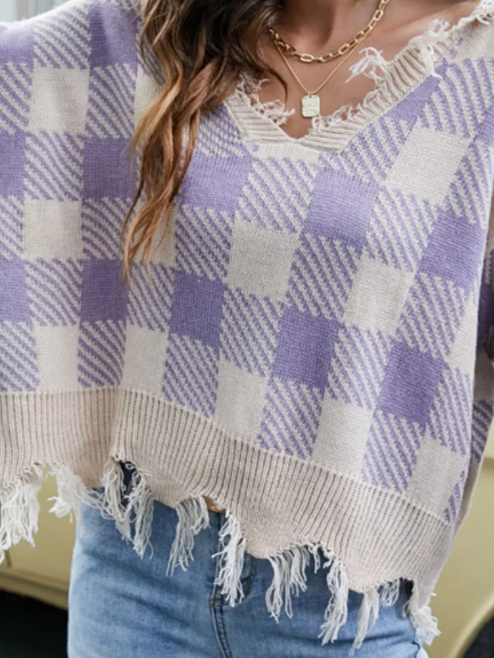 Frayed Hem Long Sleeve Sweater, image 18