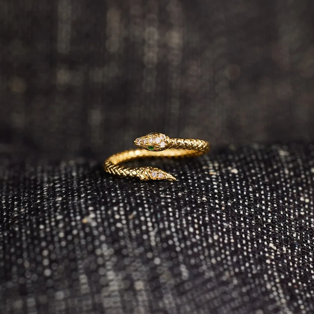 Snake Shape 18K Gold-Plated Bypass Ring, image 5