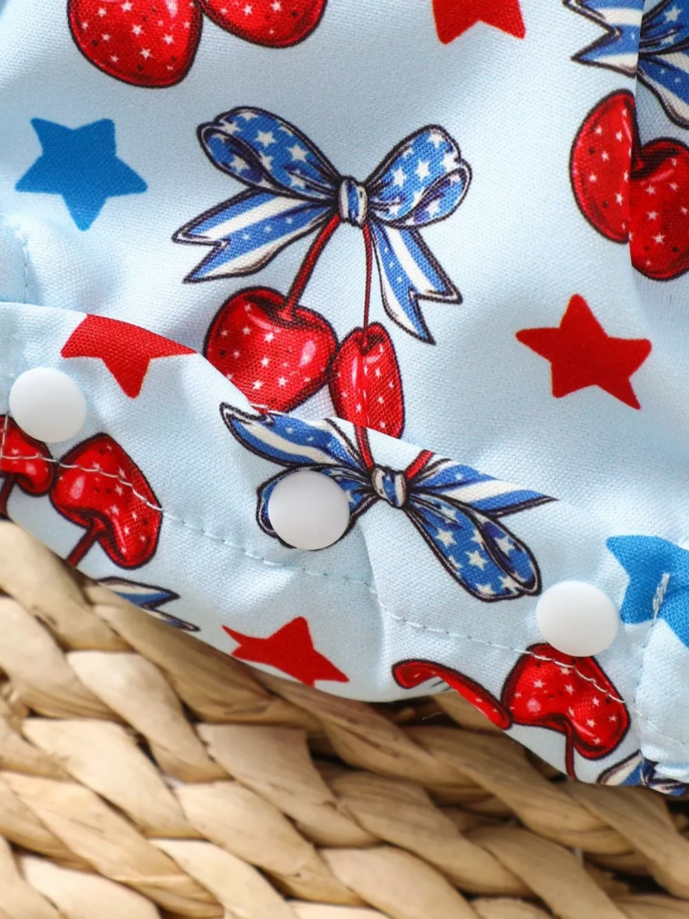 Children's Cherry Print Ruffle Sleeve One-Piece, image 5