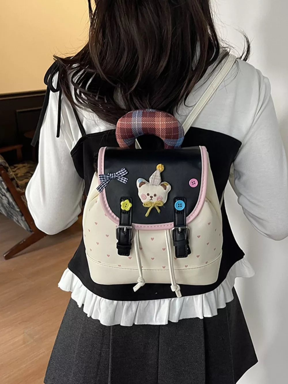 Cartoon Bear Decorated Backpack Bag, image 7
