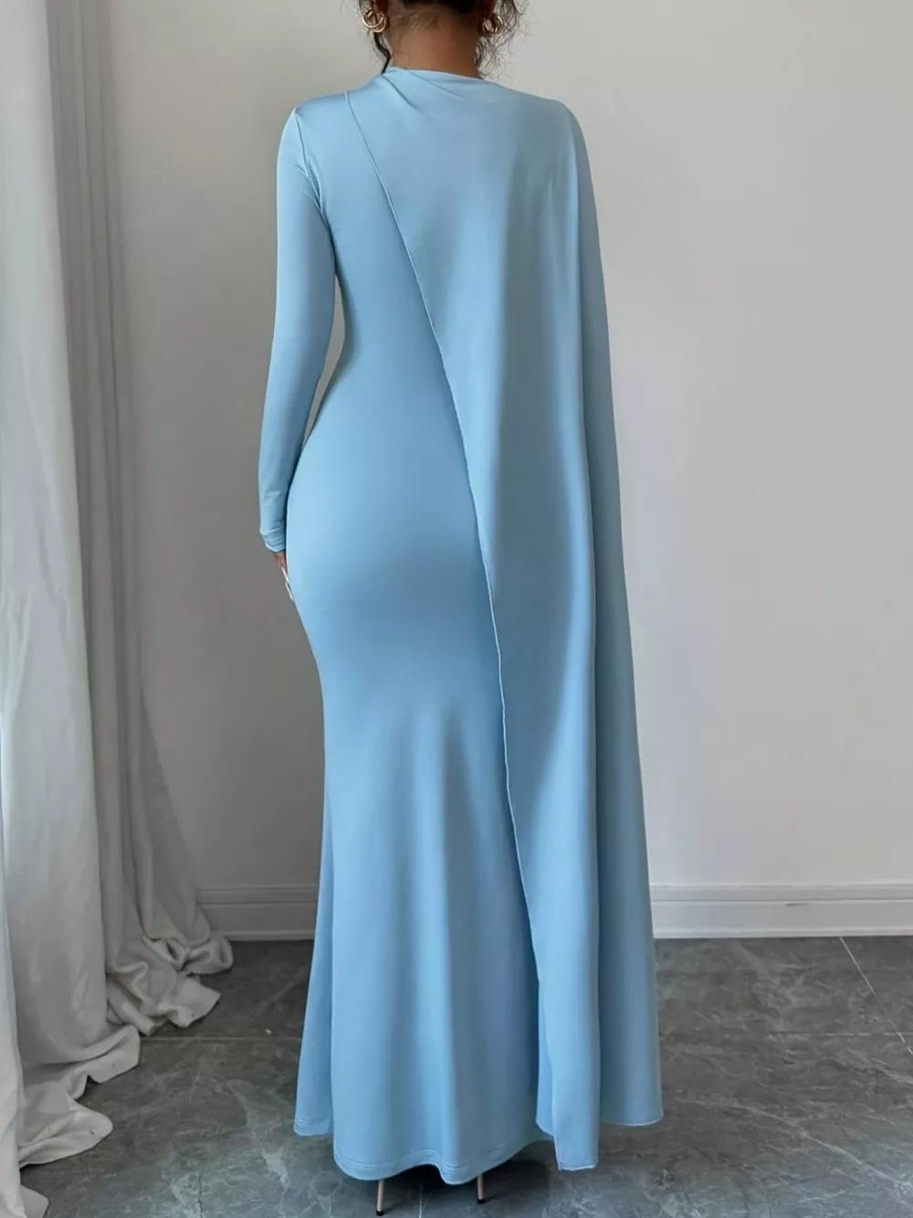 Ruched Long Sleeve Maxi Dress, image 2