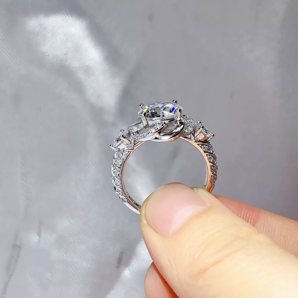 3 Carat 925 Sterling Silver Moissanite Ring, image 5