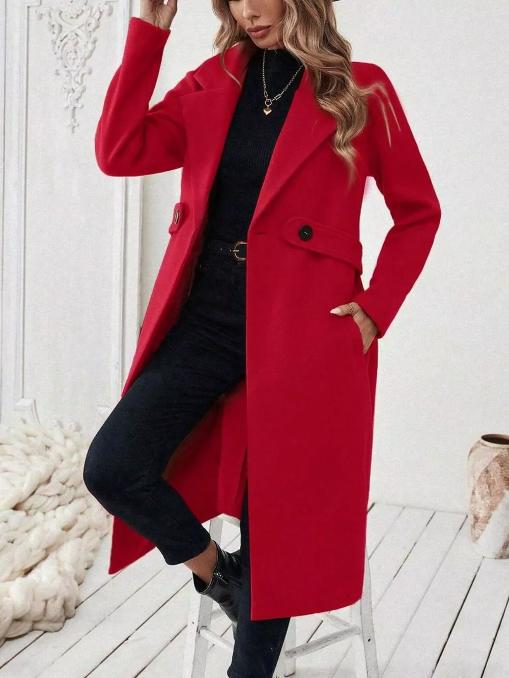 Single-Button Longline Coat, image 34