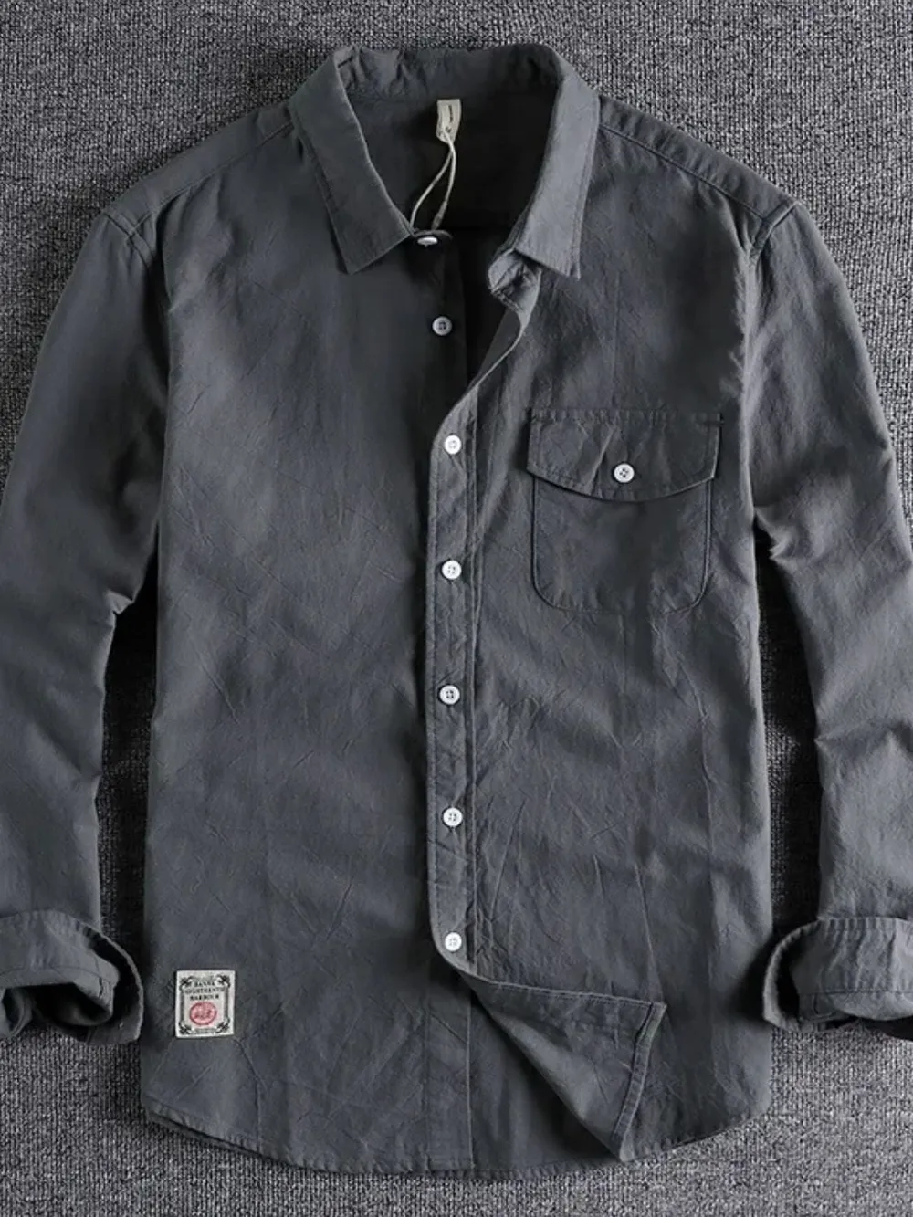 Men's Plus Size Button Down Long Sleeve Shirt, image 4