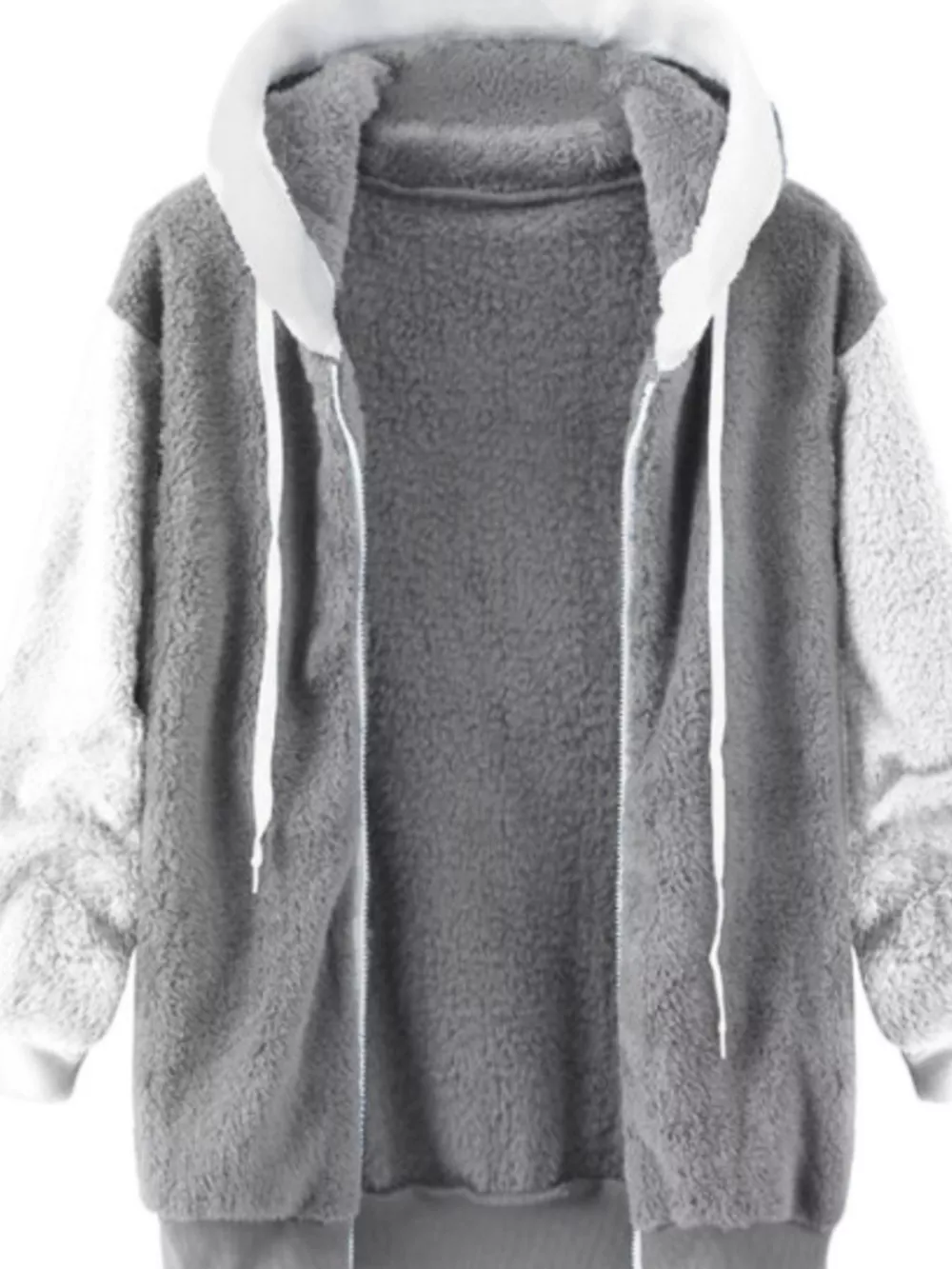 Full Size Fleece Zip-Up Hooded Outerwear Plus Size, image 9
