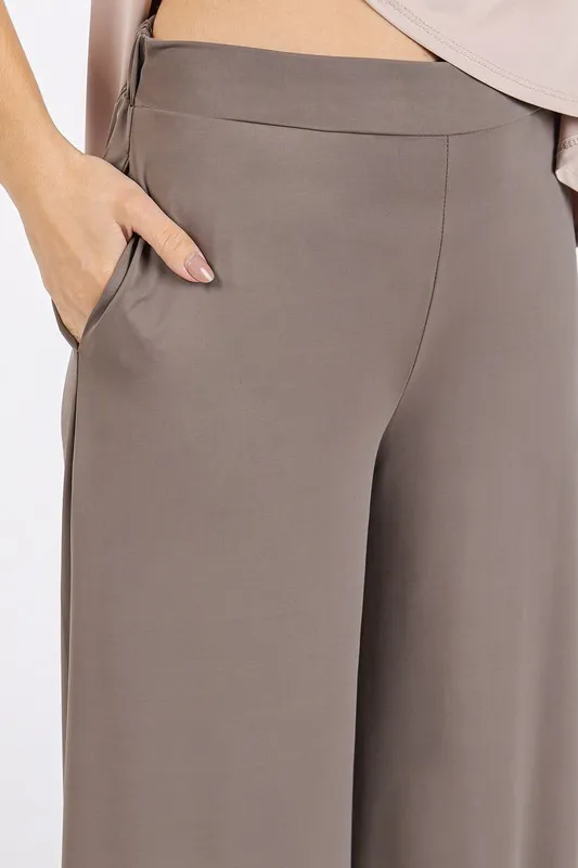 Yoga Air Stretch Elastic Waist Wide Leg Pants, image 5