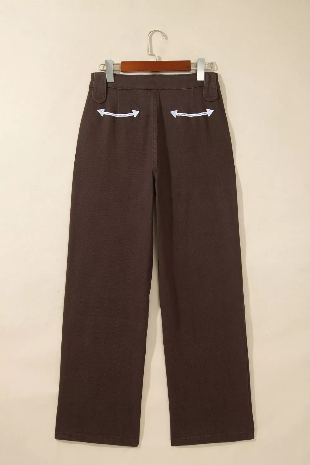 Western Colorblock Pockets Button Fly Decorative Belt Loops Straight Leg Jeans, image 6
