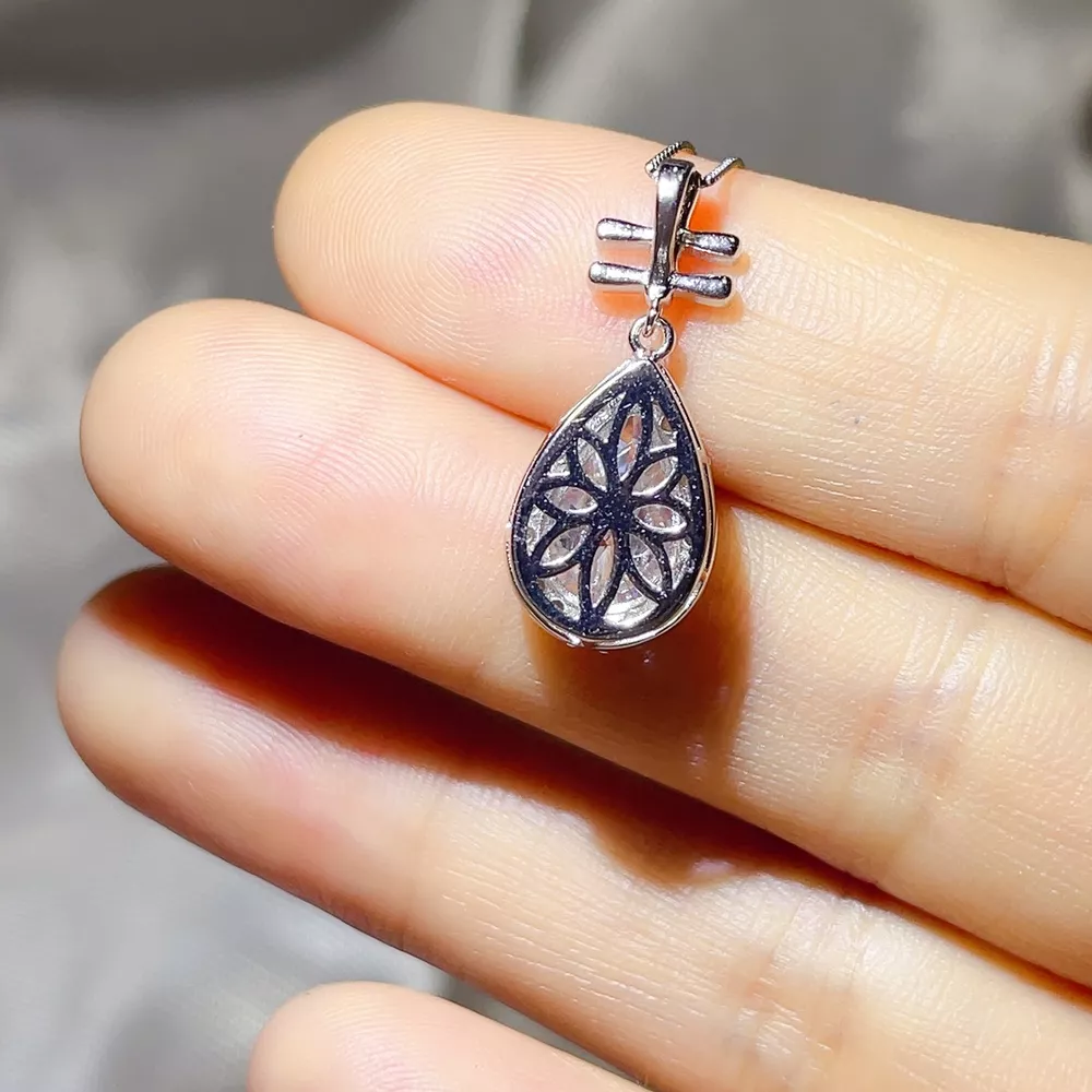 3 Carat 925 Sterling Silver Moissanite Pendant Necklace, image 4