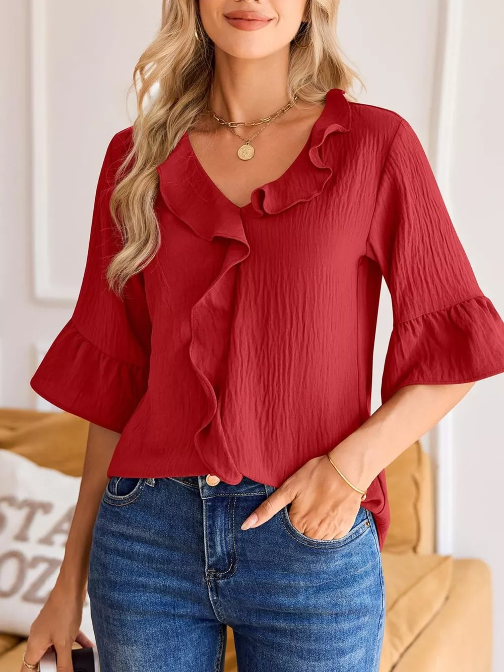 Ruffled Flounce Sleeve Blouse, image 7