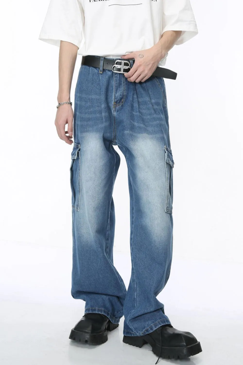Baggy Jeans with Cargo Pockets, image 2