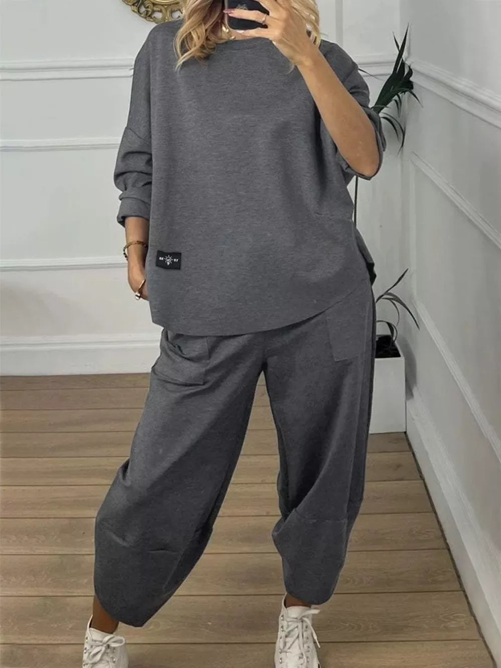Plus Size Casual Loose Fit Top and Pants Two-Piece Set, image 9
