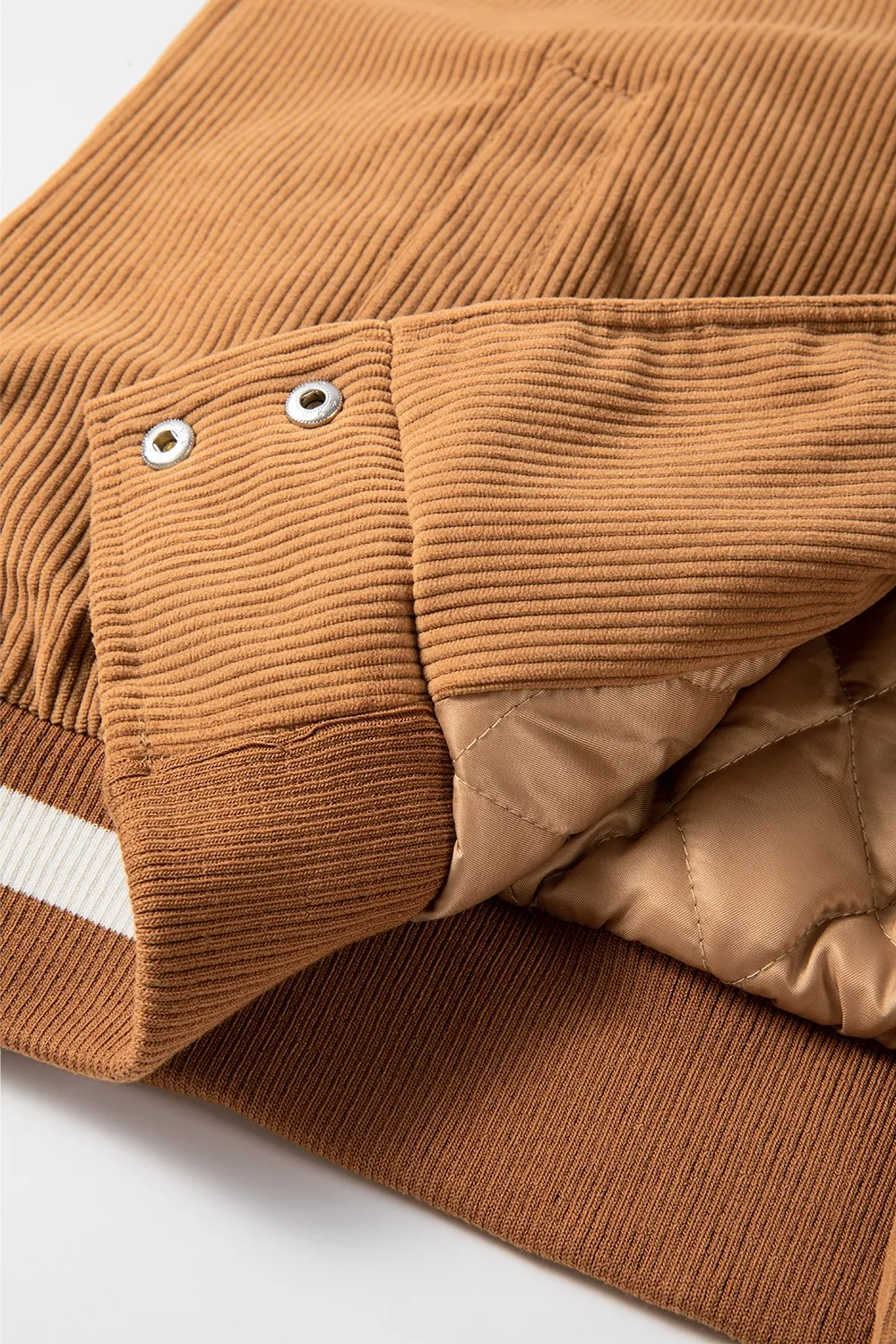 Contrast Baseball Collar Snap Down Long Sleeve Jacket, image 8
