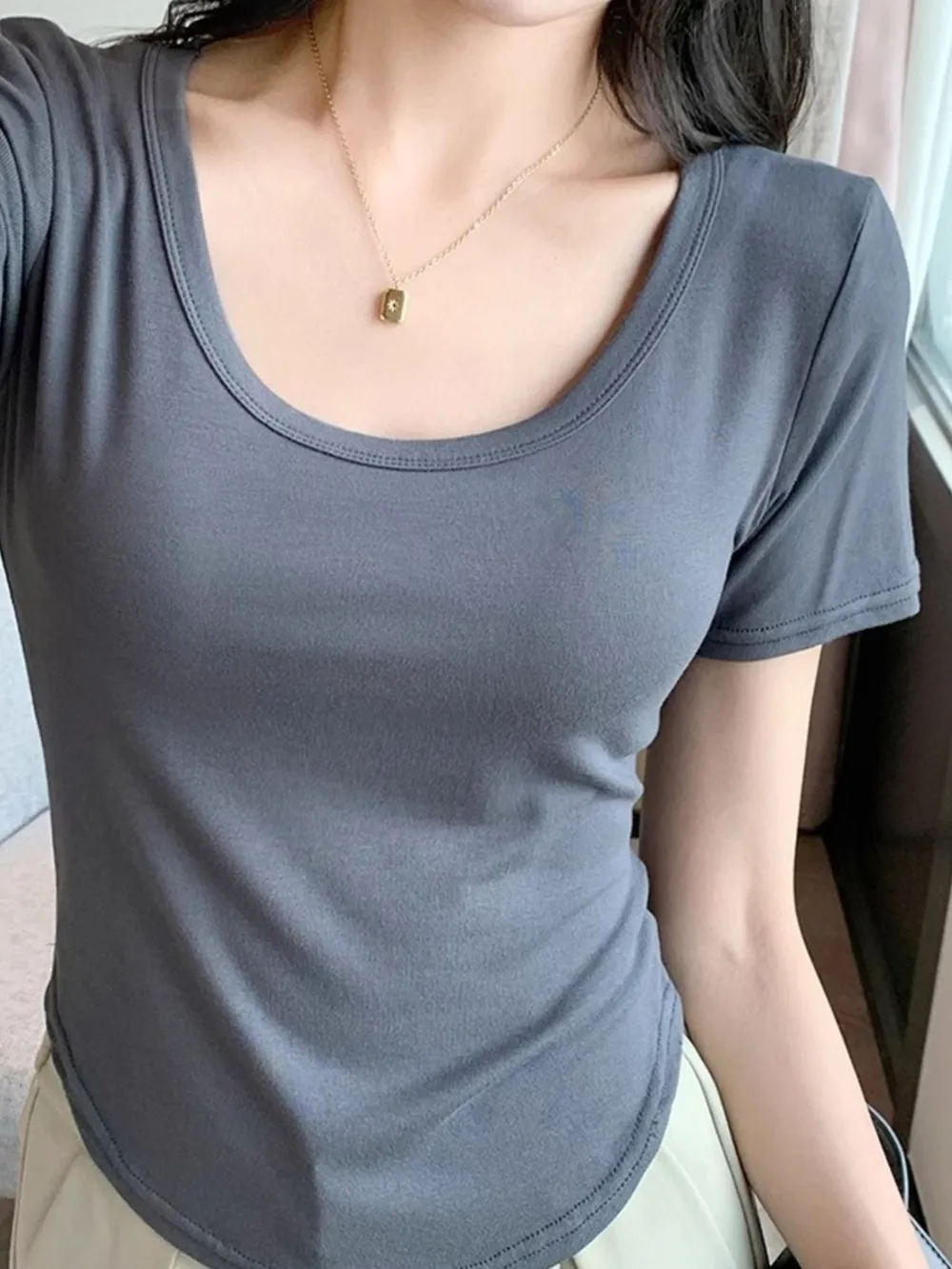 Plus Size Round Neck Short Sleeve T-Shirt, image 20