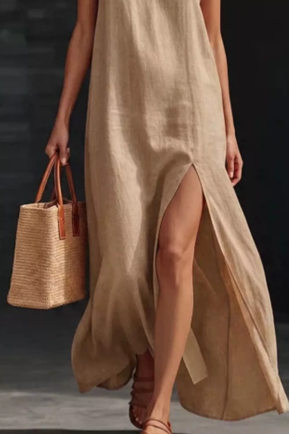 Slit V-Neck Maxi Dress, image 15