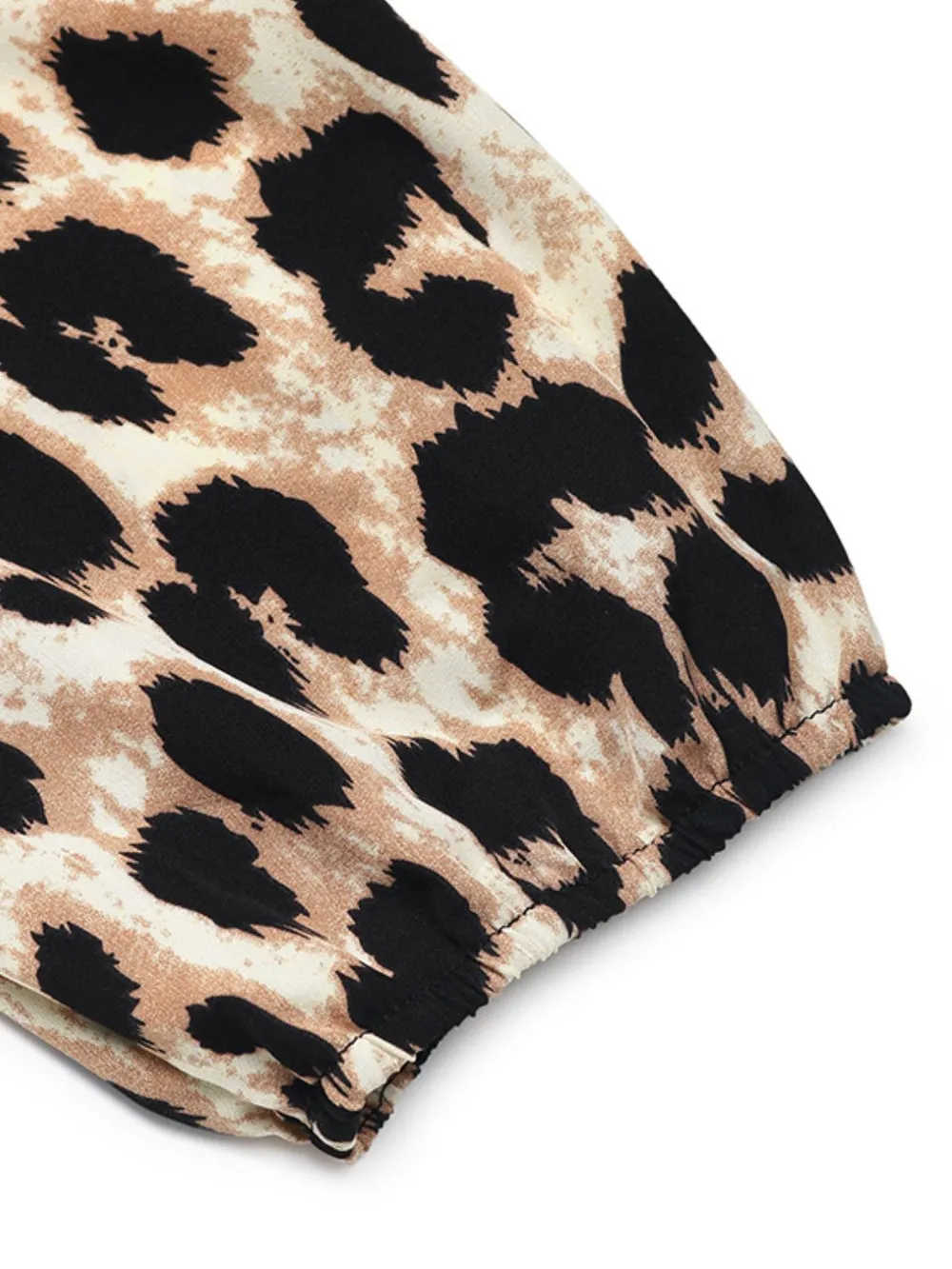Tied Leopard Half Sleeve Jumpsuit, image 8