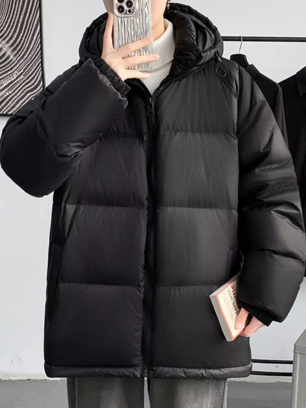 Men's Full Size Warm Padded Hooded Puffer Jacket Plus Size, image 3