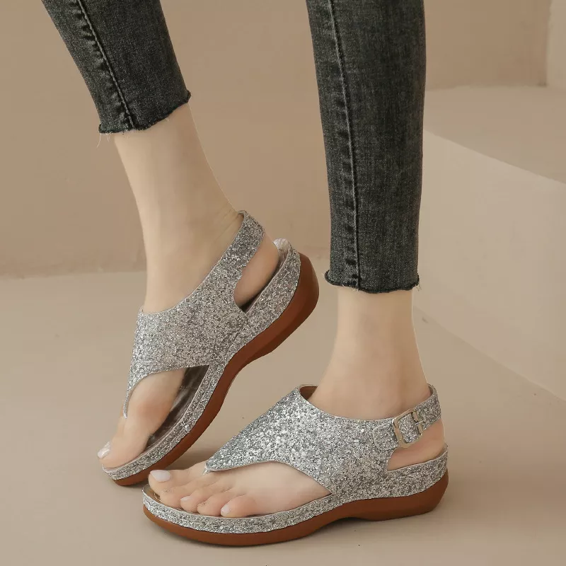 Toe Post Wedge Sandals, image 7
