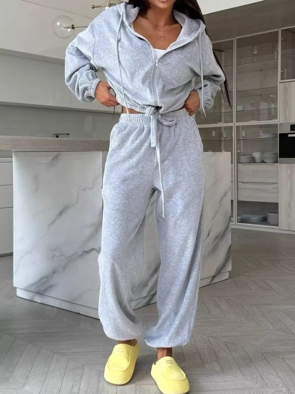 Zip-Up Hoodie and Joggers Set, image 7