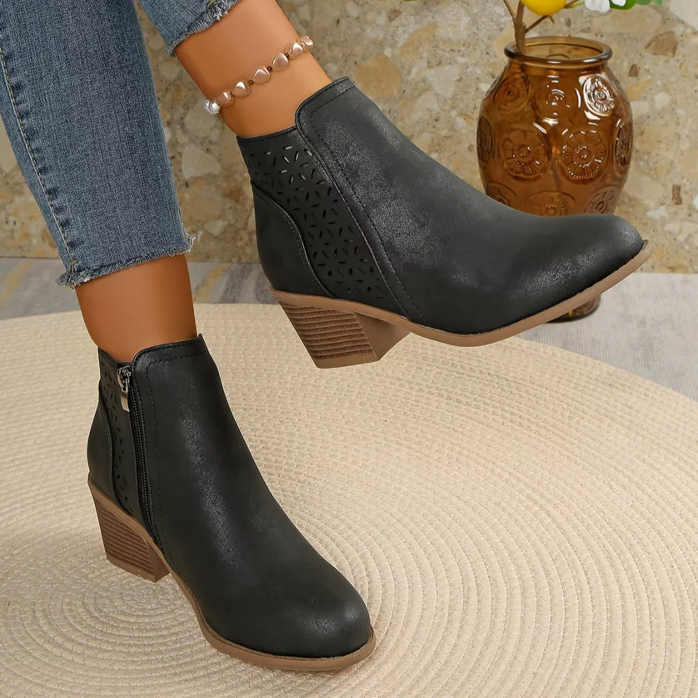 Point Toe Block Heels Boots, image 11