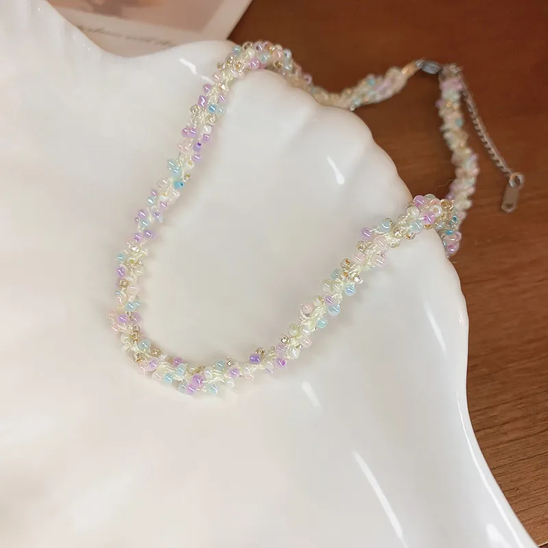 Titanium Steel Rice Bead Necklace, image 5
