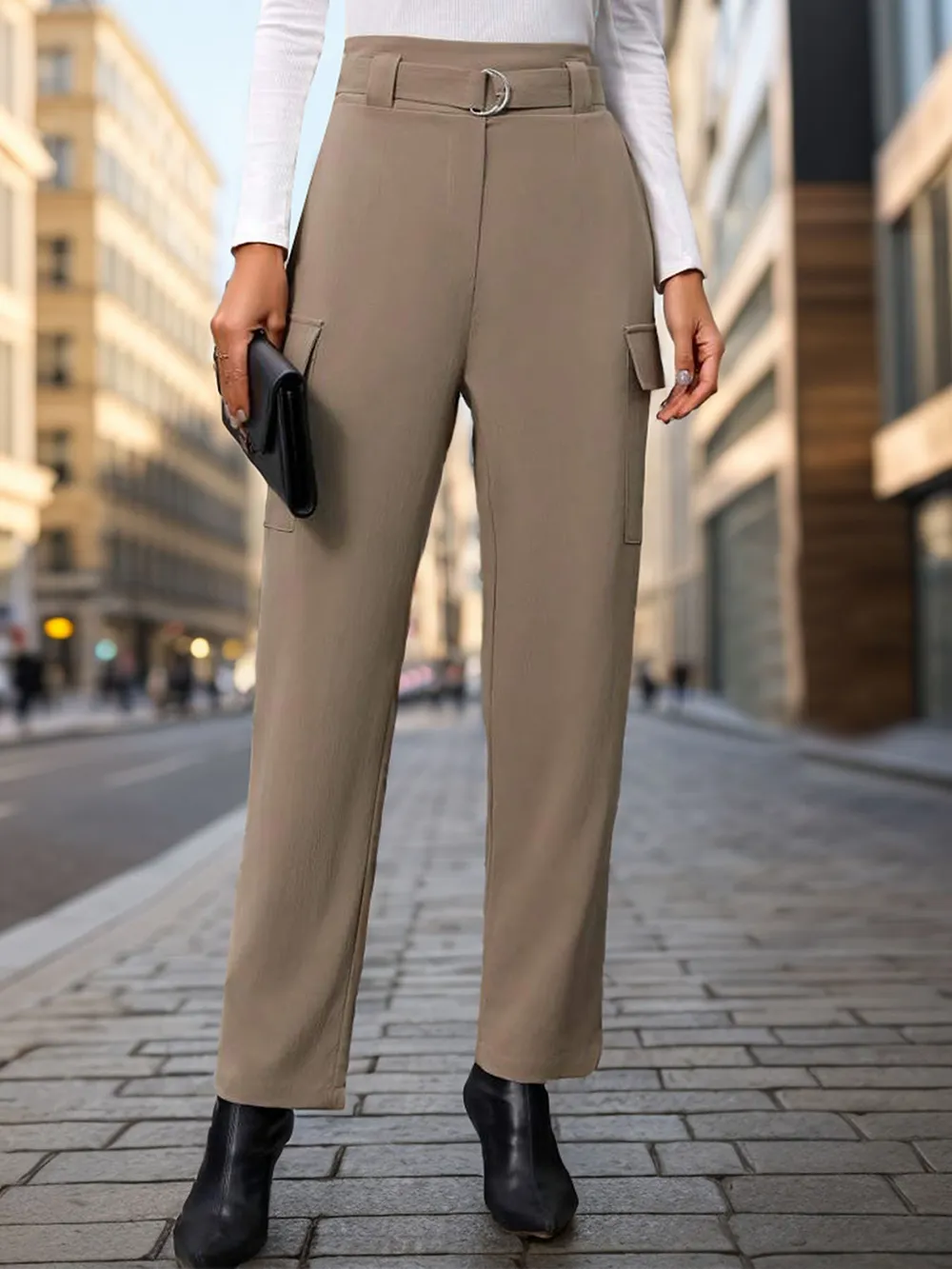 High Waist Straight Pants, image 4