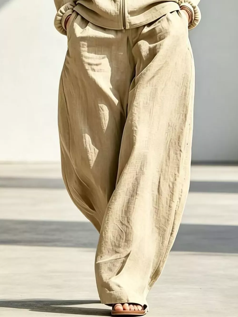 Full Size Zip-Up Jacket and Wide-Leg Pants Set Plus Size, image 15