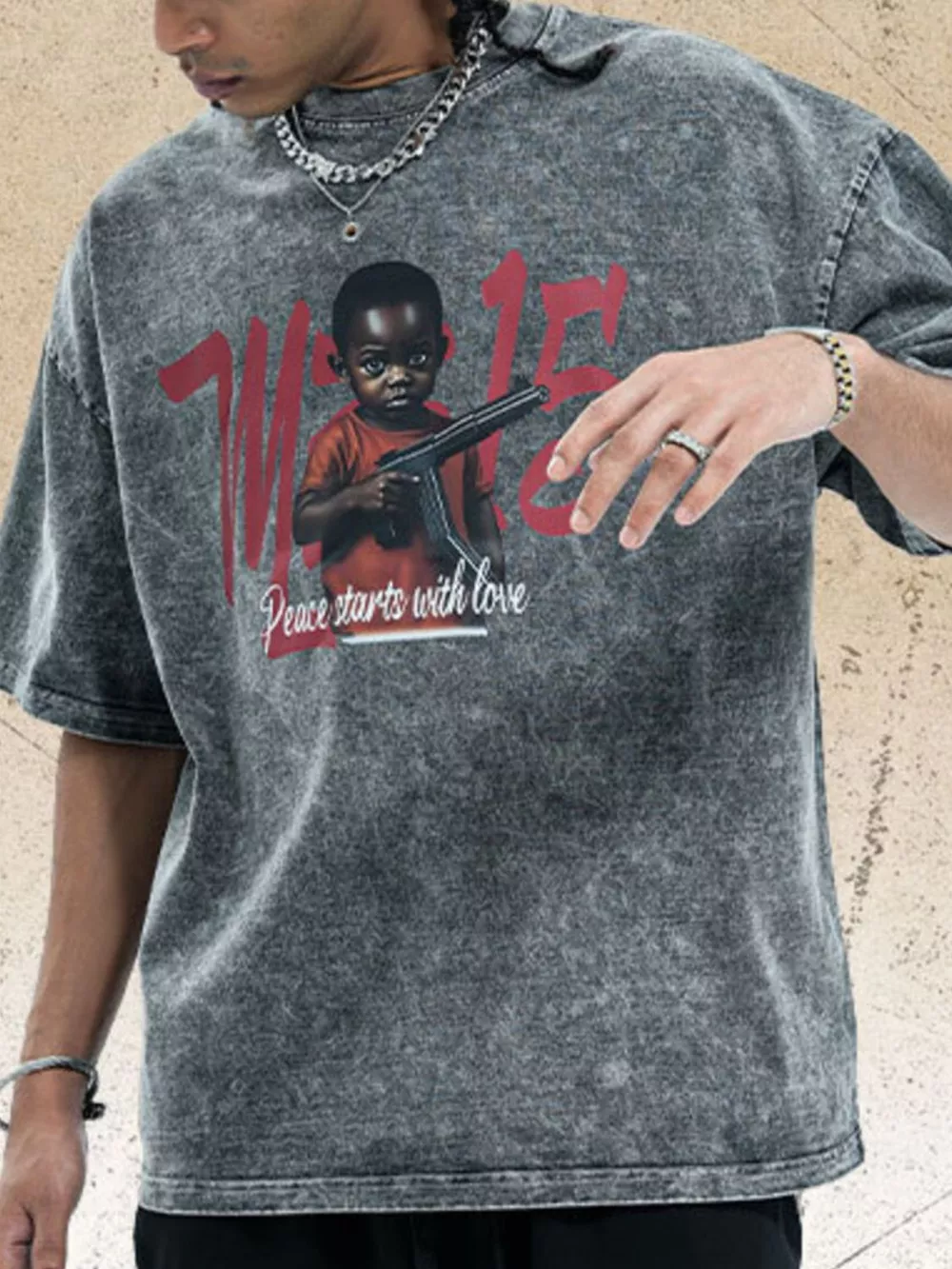 Men's Graphic Round Neck Half Sleeve T-Shirt, image 3