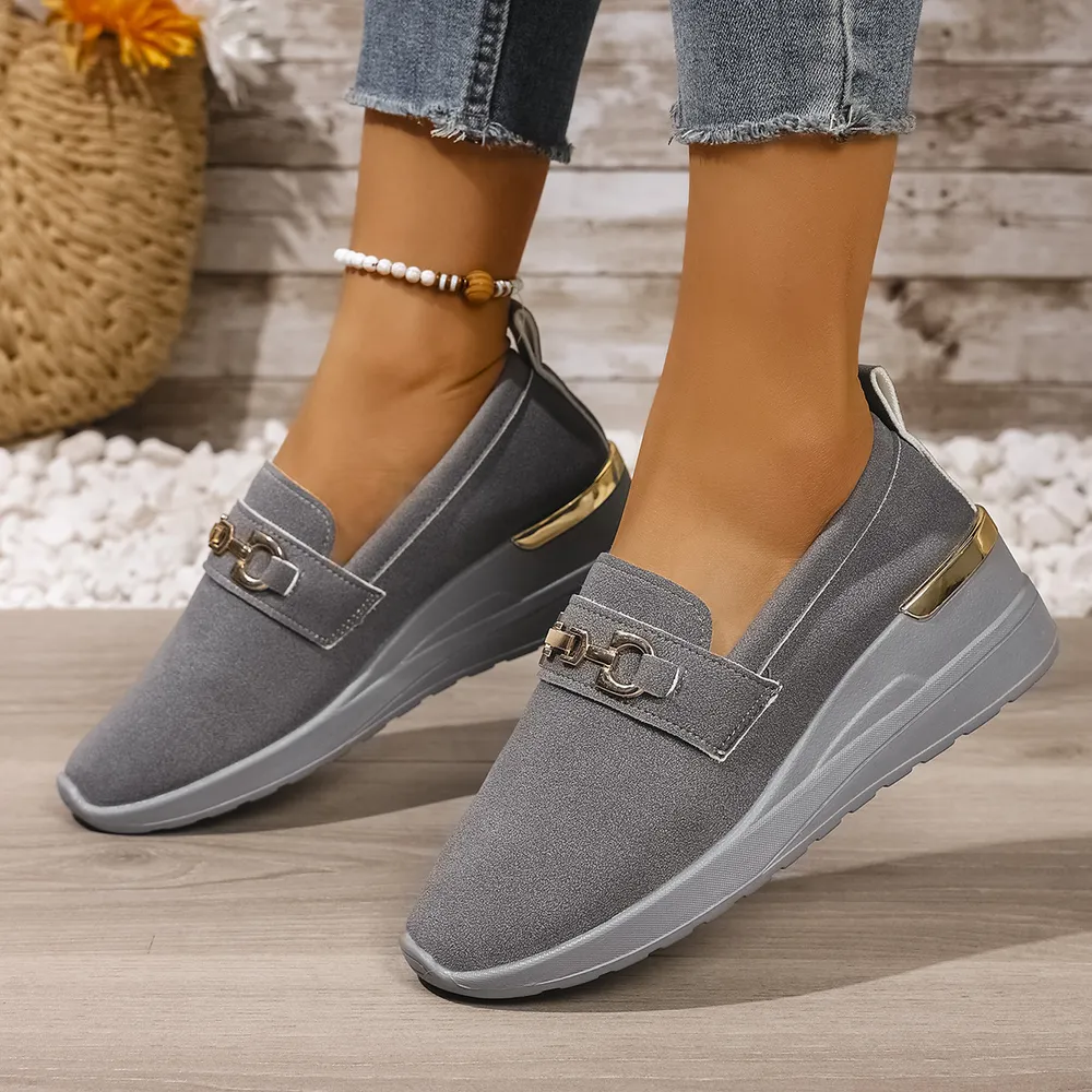 Round Toe Wedge Slip-Ons, image 3