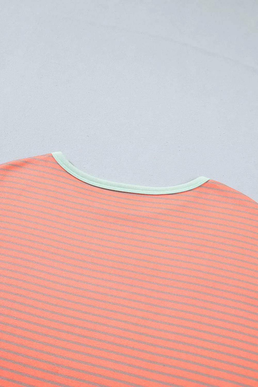 Stripe Colorblock Detail Raw Seam Long Sleeve Tunic Top, image 10