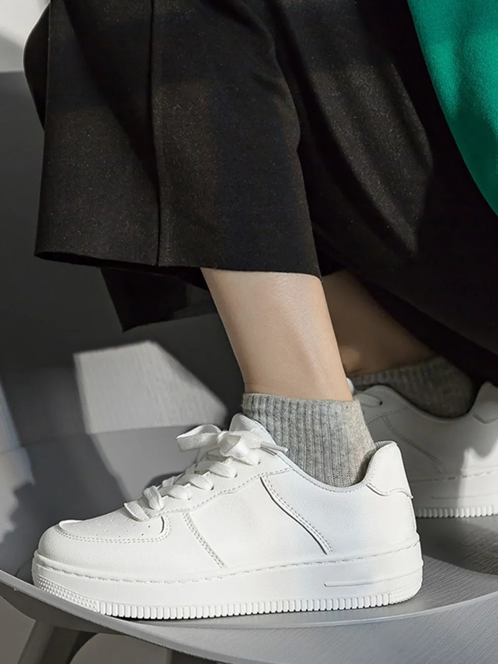 Lace Up Round Toe Platform Shoes, image 3