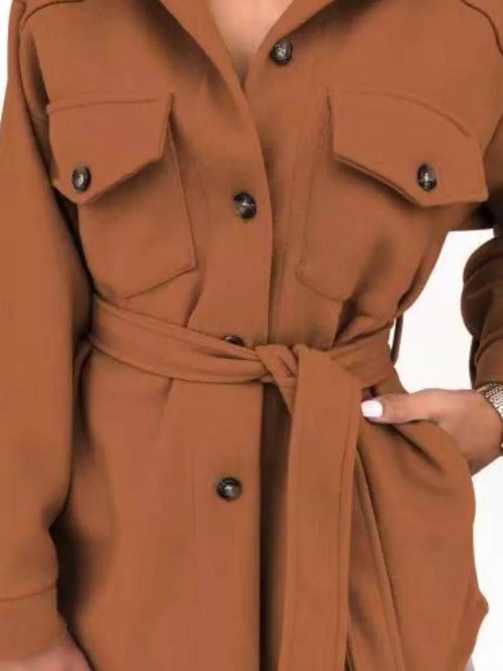 Button-Down Tie Waist Coat, image 14