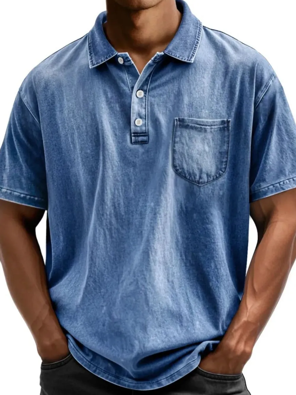 Men's Full Size Collared Neck Short Sleeve Polo Plus Size, image 4