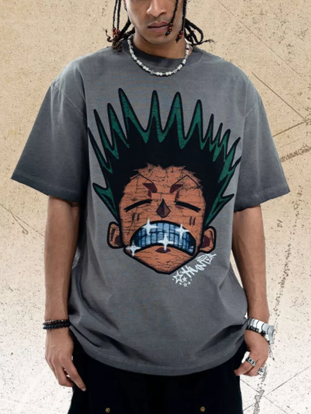 Men's Graphic Round Neck Oversized T-Shirt