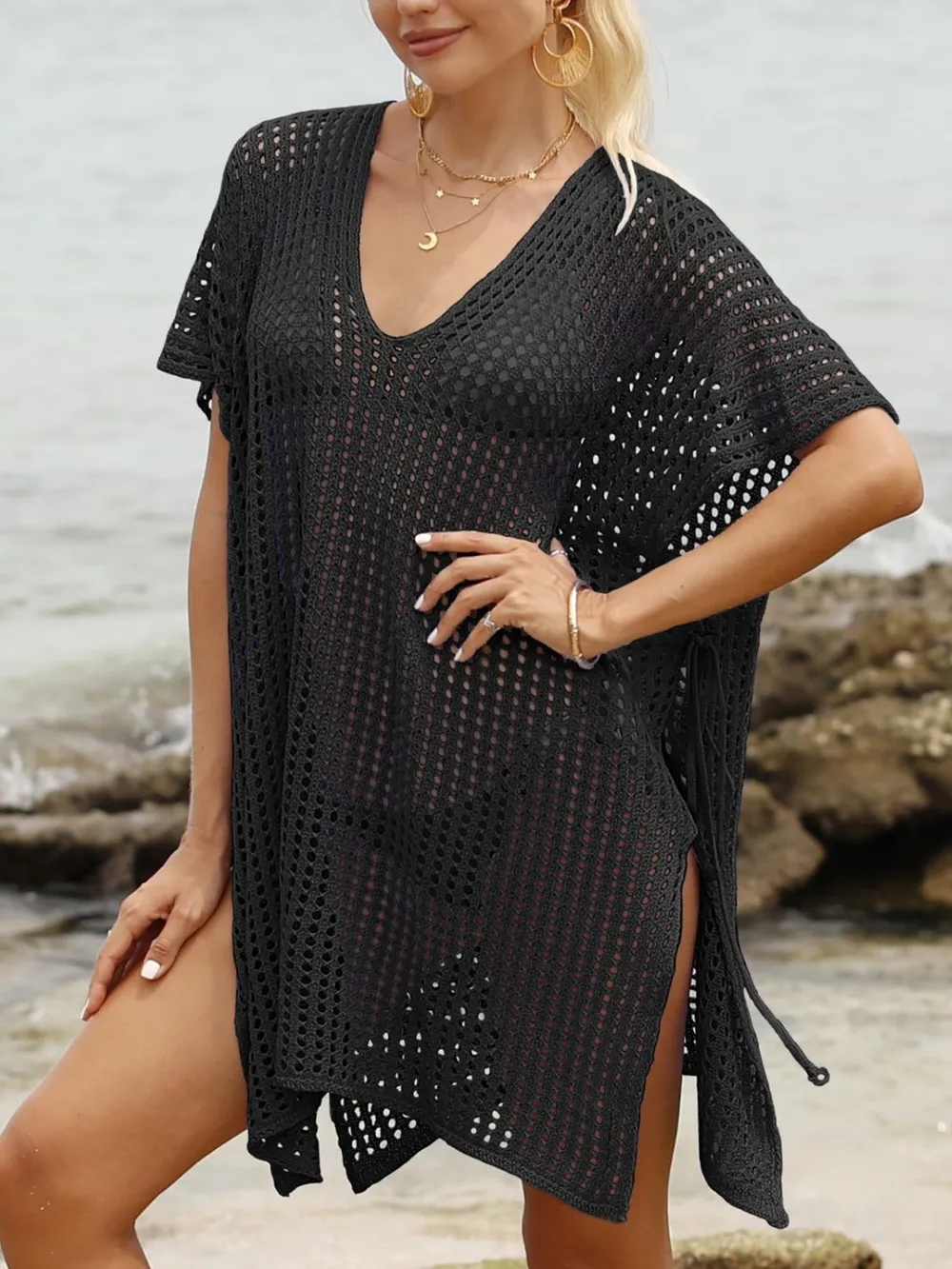 Side Tied V-Neck Cover-Up, image 15