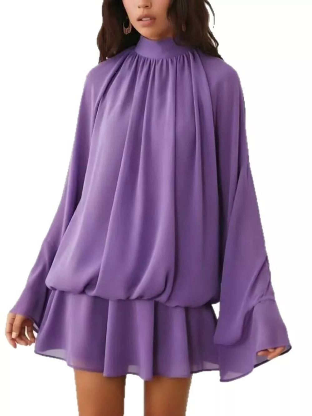 Tie Back Flare Sleeve Mini Dress, image 7