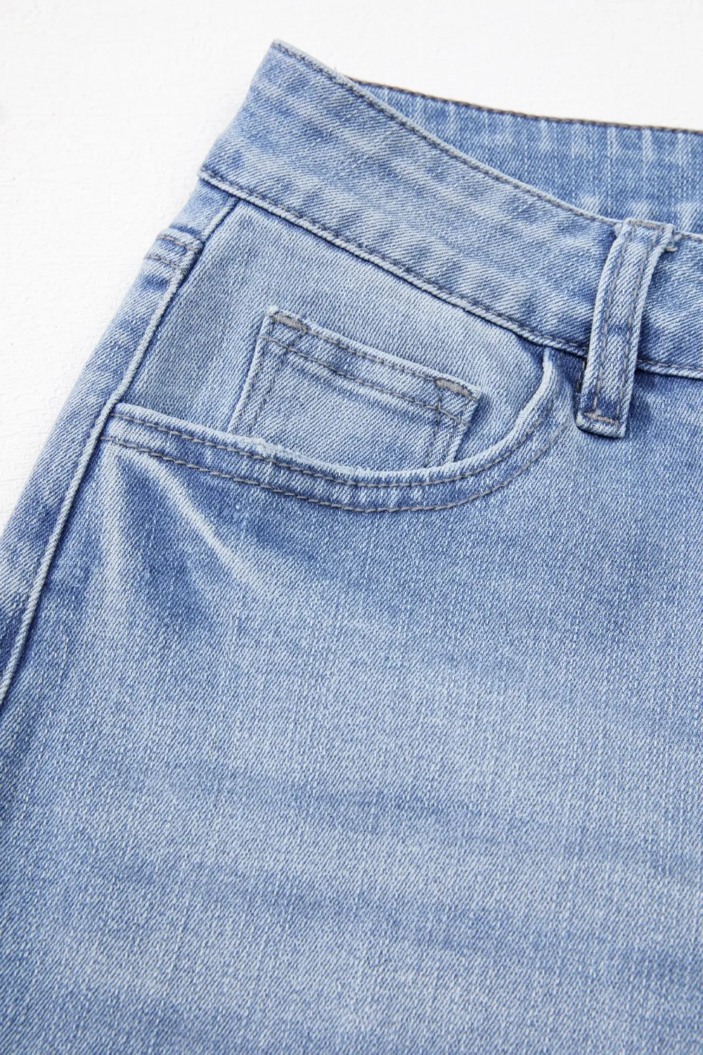 Mineral Wash Raw Hem High Waist Flared Jeans, image 9