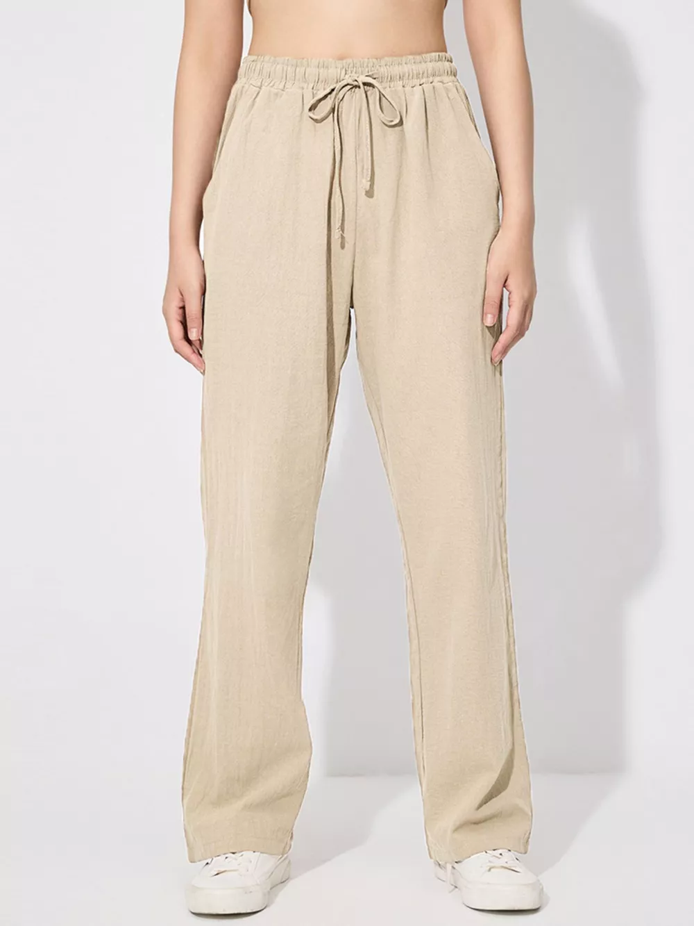 Drawstring Wide Leg Pants, image 4