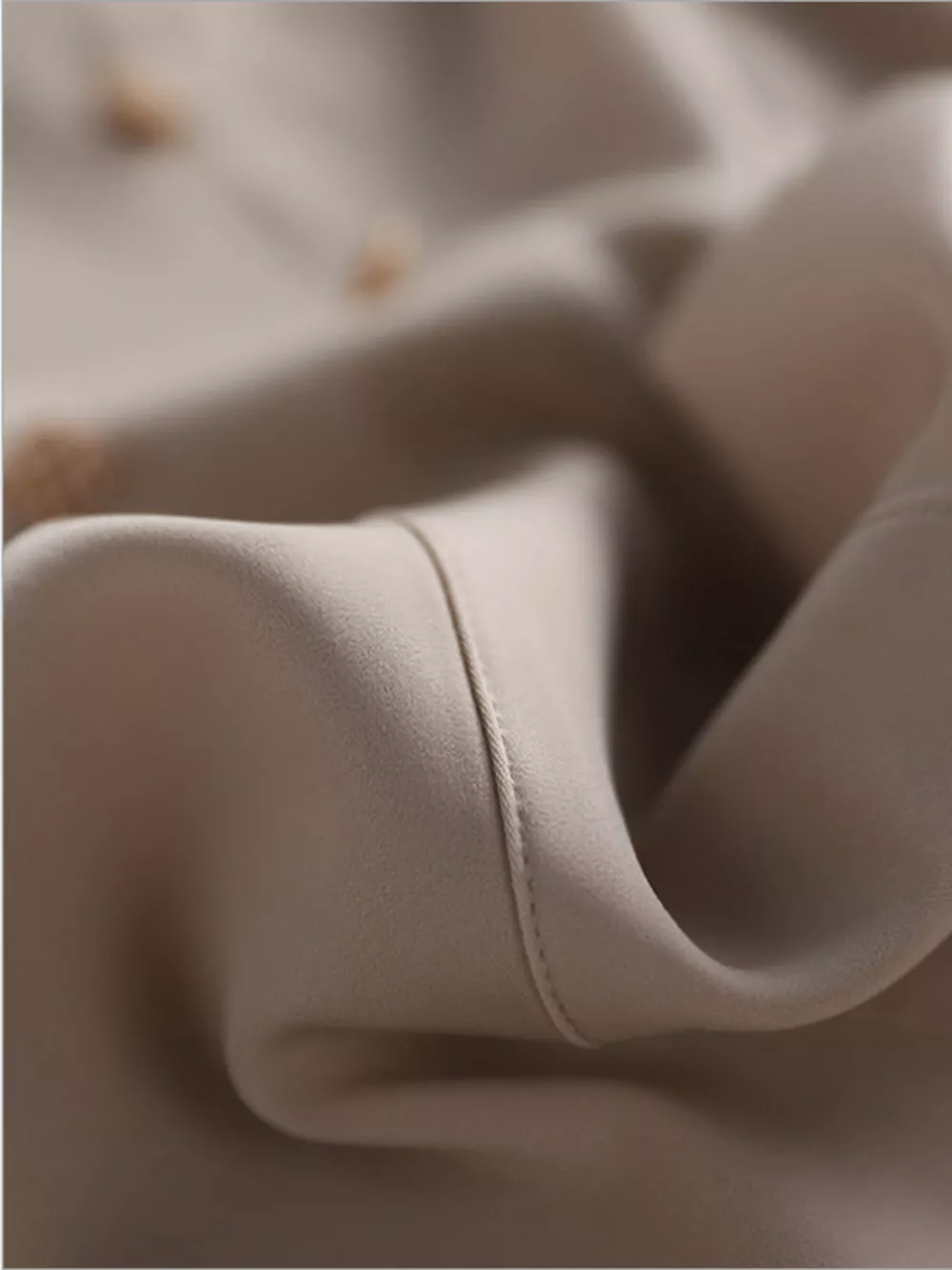 Ruched Front Decorative Button Long Sleeve Blouse, image 5