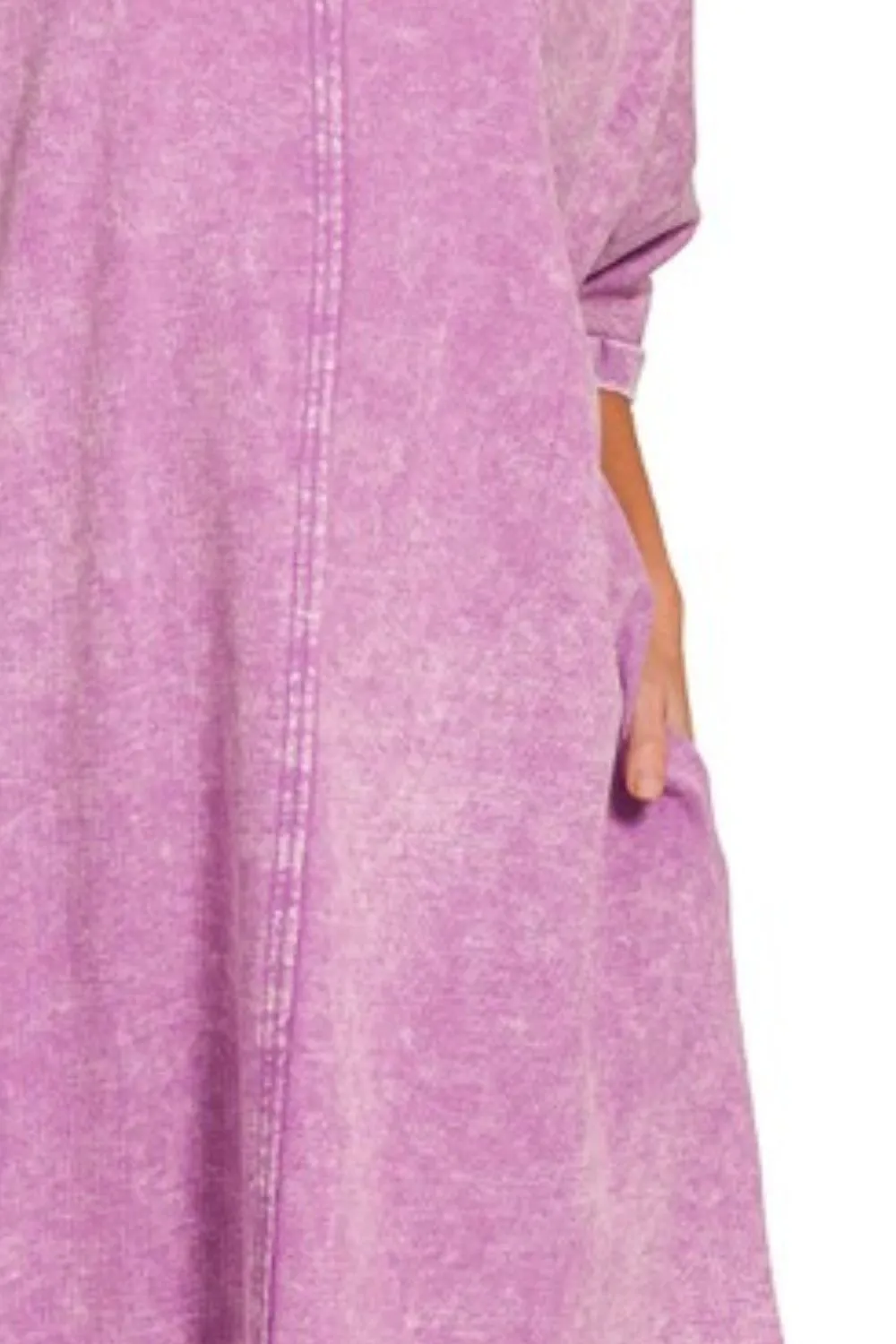 Acid-washed French Terry Tee Shirts Dress, image 3