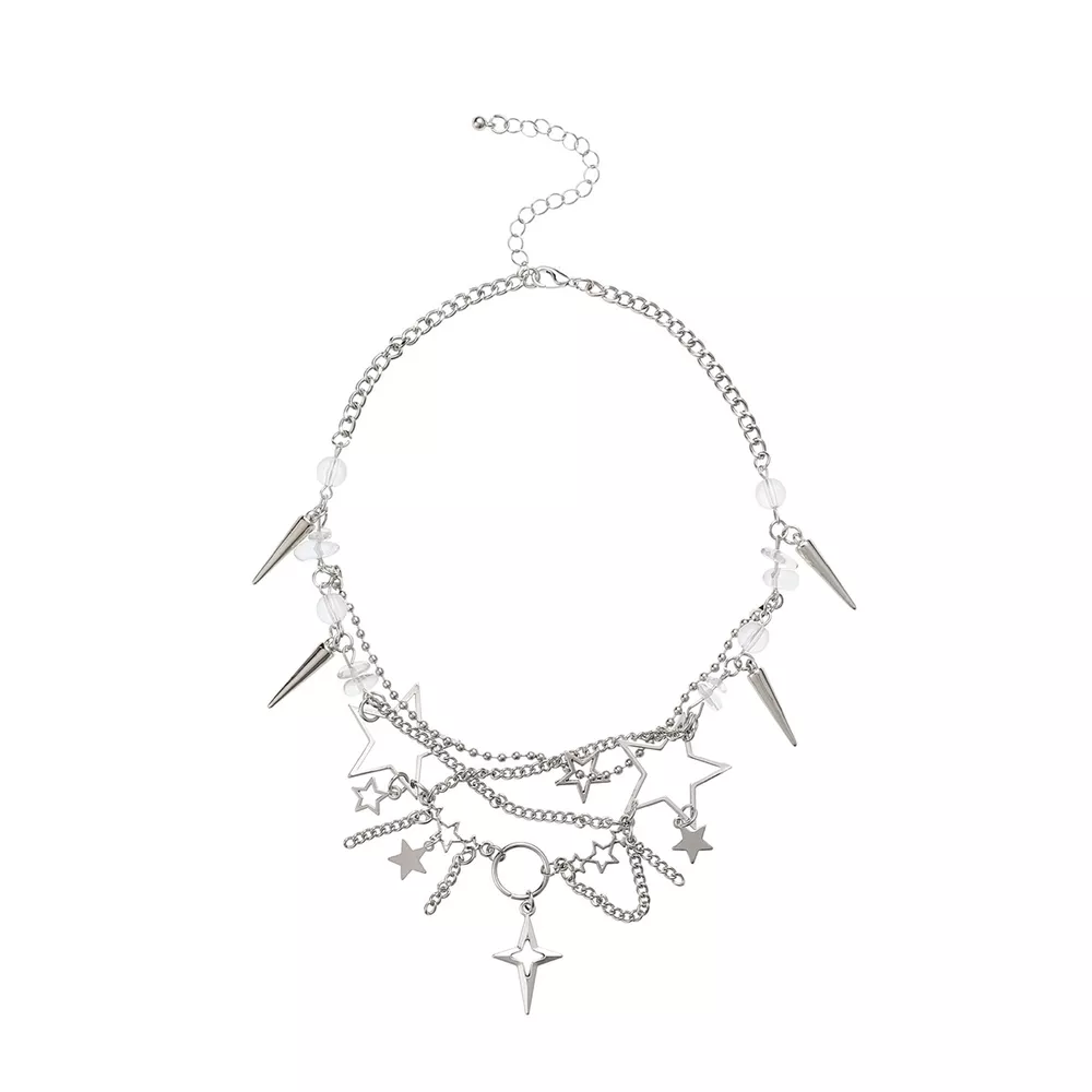 Gothic Star and Cross Charm Choker Necklace, image 6