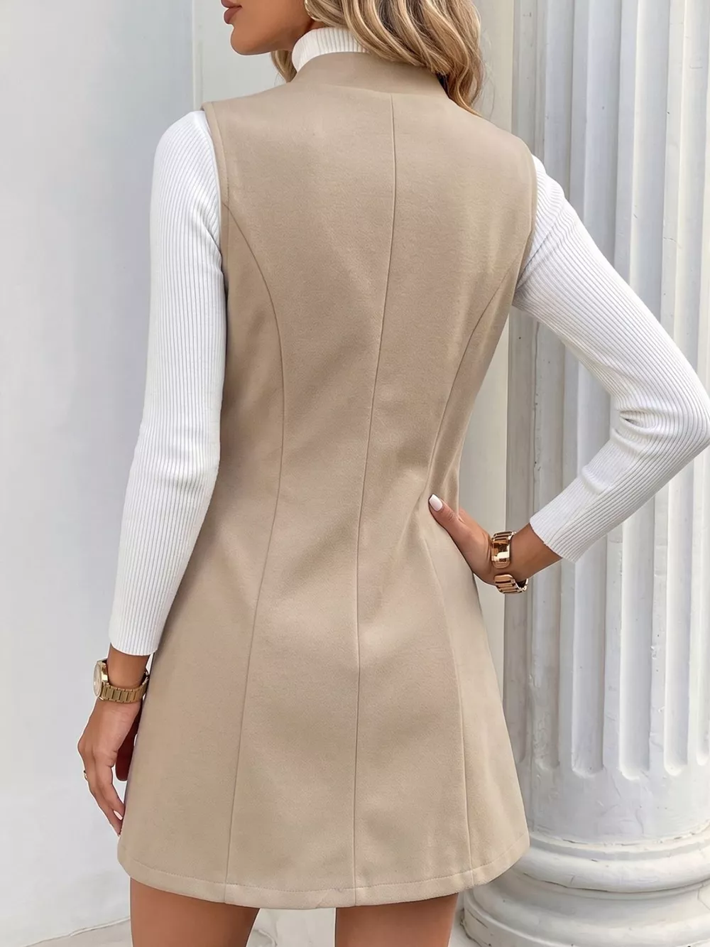 Elegant Button-Down Vest Coat, image 6