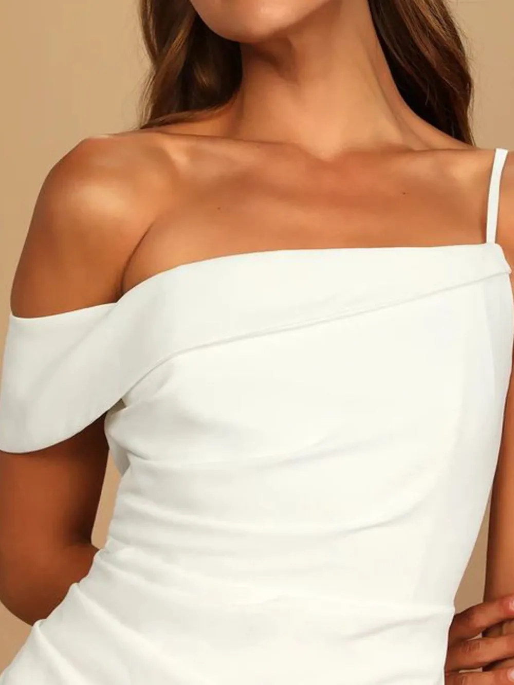 Split Asymmetrical Neck Midi Dress, image 3