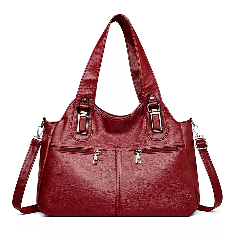 Vintage Style PU Leather Large Handbag, image 5