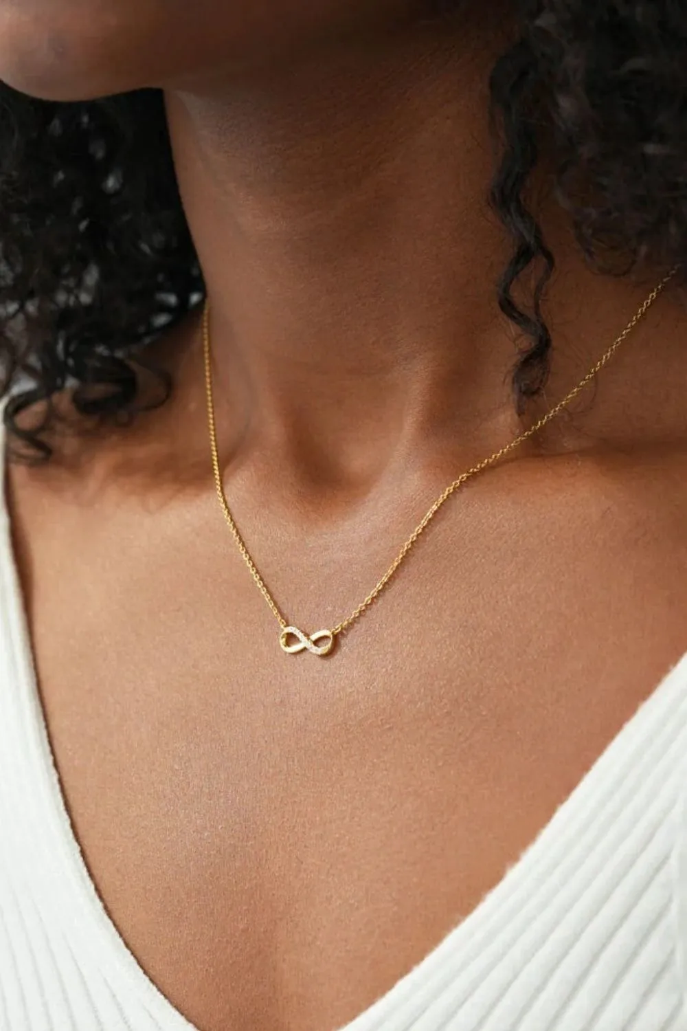 925 Sterling Silver Inland Zircon Infinite Necklace, image 3