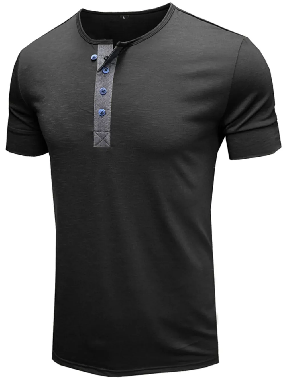Men's Classic Button Detail Henley Polo T-Shirt, image 8
