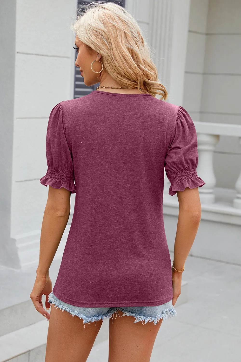 Tie Neck Flounce Sleeve Blouse, image 16
