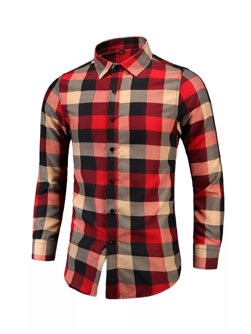 Men's Plus Size Plaid Long Sleeve Shirt, image 5