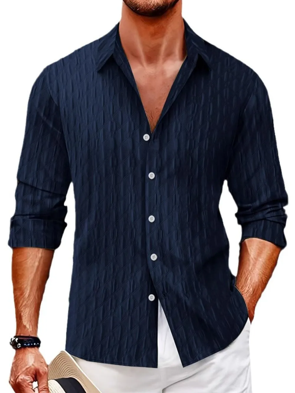 Men's Full Size Button Up Long Sleeve Shirt Plus Size, image 4