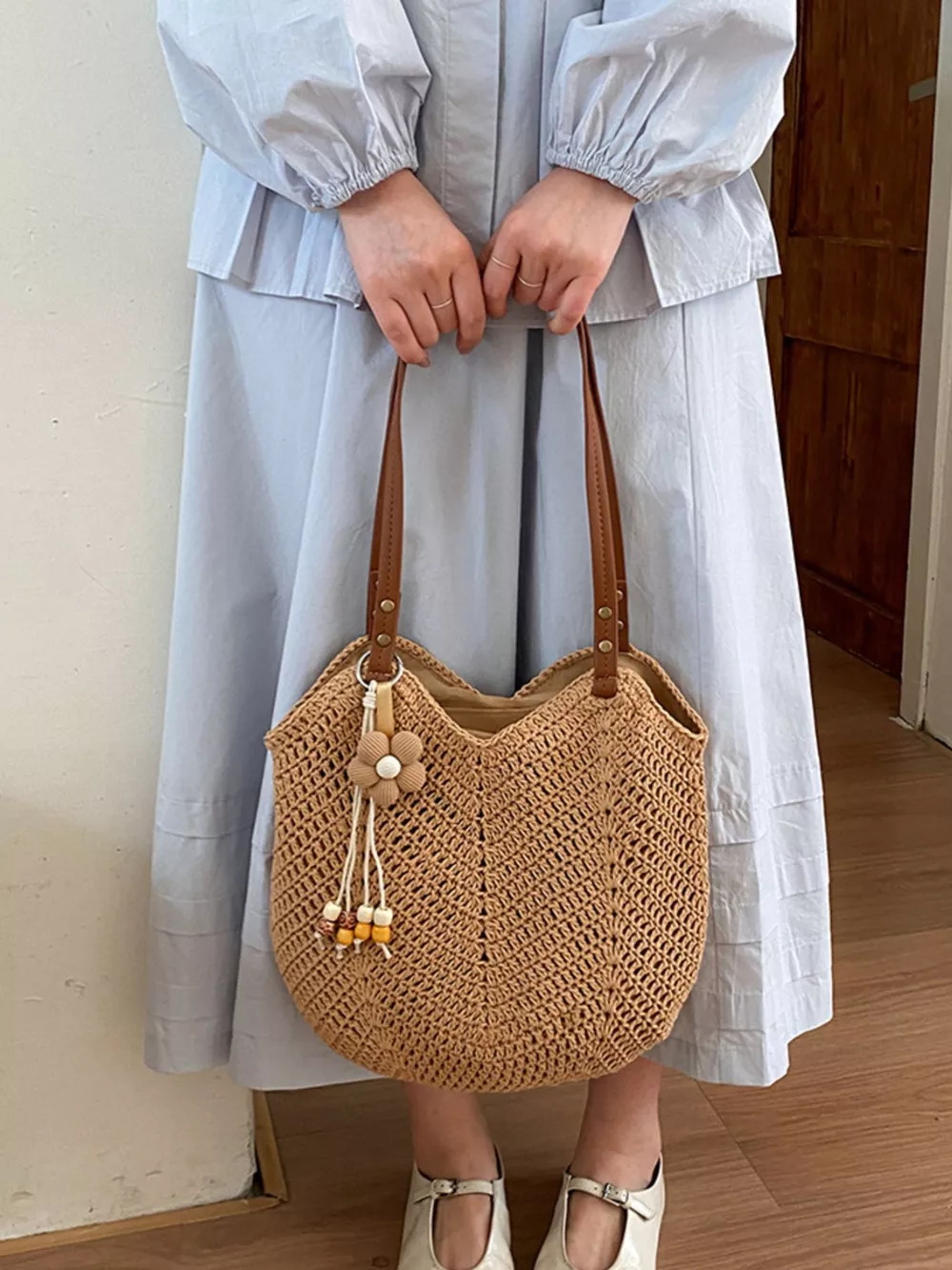 Crochet Knit Shoulder Bag, image 3