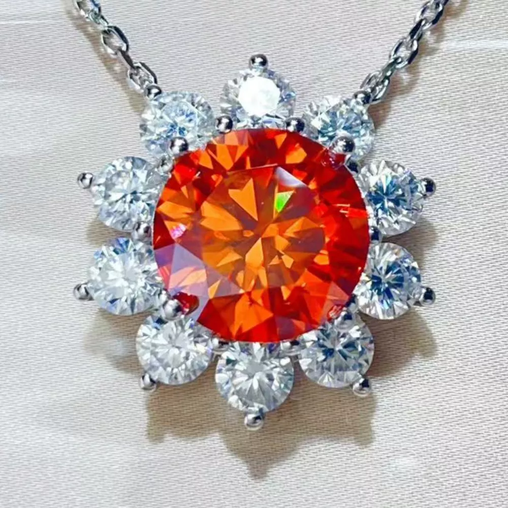 5 Carat Moissanite 925 Sterling Silver Pendant Necklace, image 2